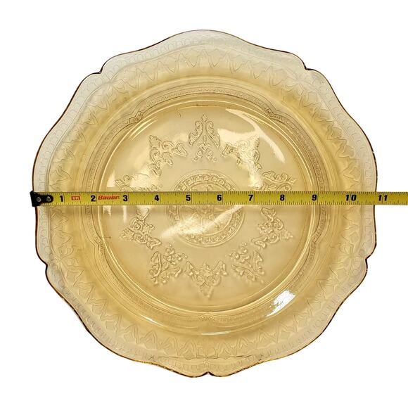 Vtg Yellow Depression Glass Plate 11" Patrician Spoke Pattern Federal Glass Co - Picture 3 of 4